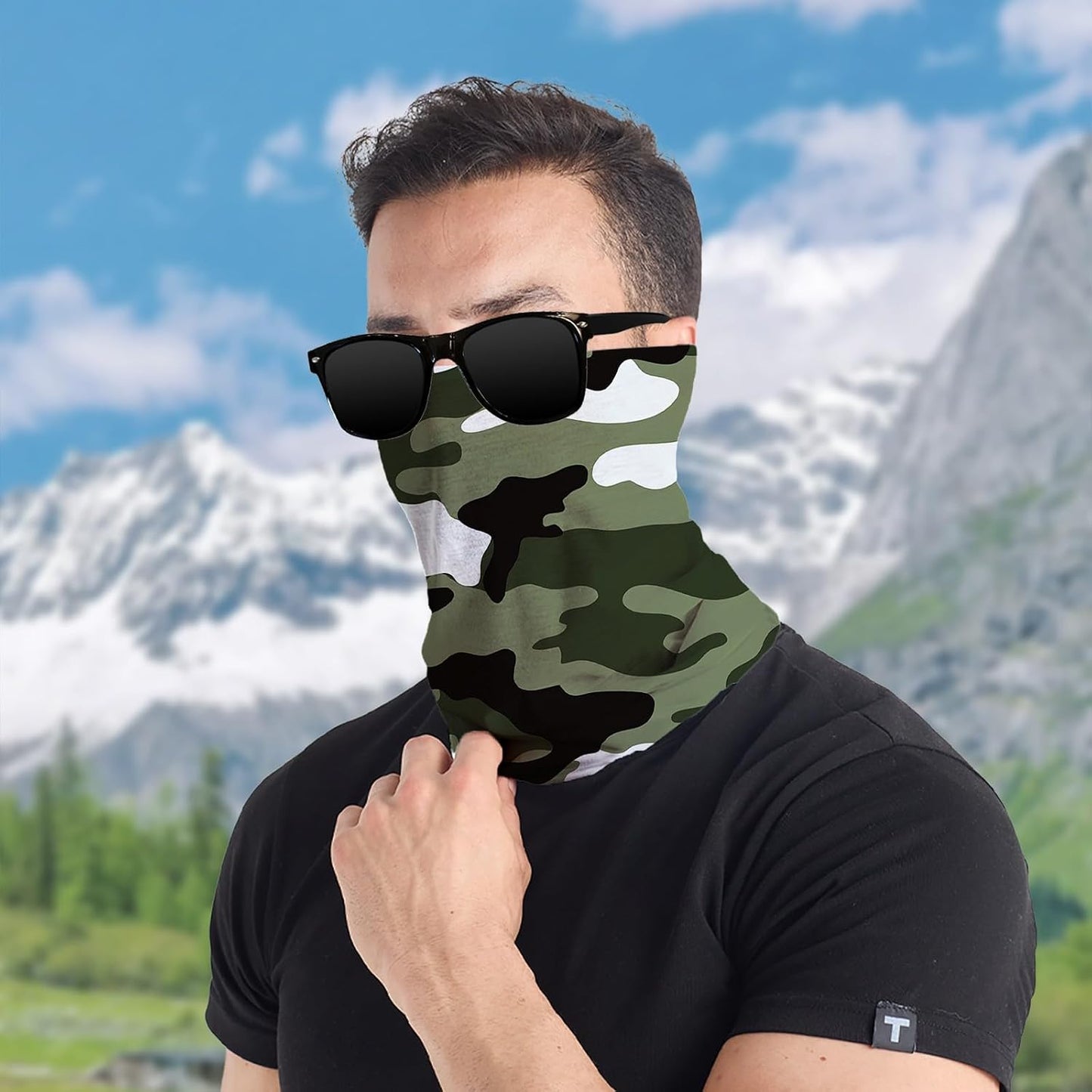 Camo Neck Gaiter Windproof Sun Protection Camouflage Face Cover for Outdoor Sports and Tactical Activities at Amazon Women's Clothing store