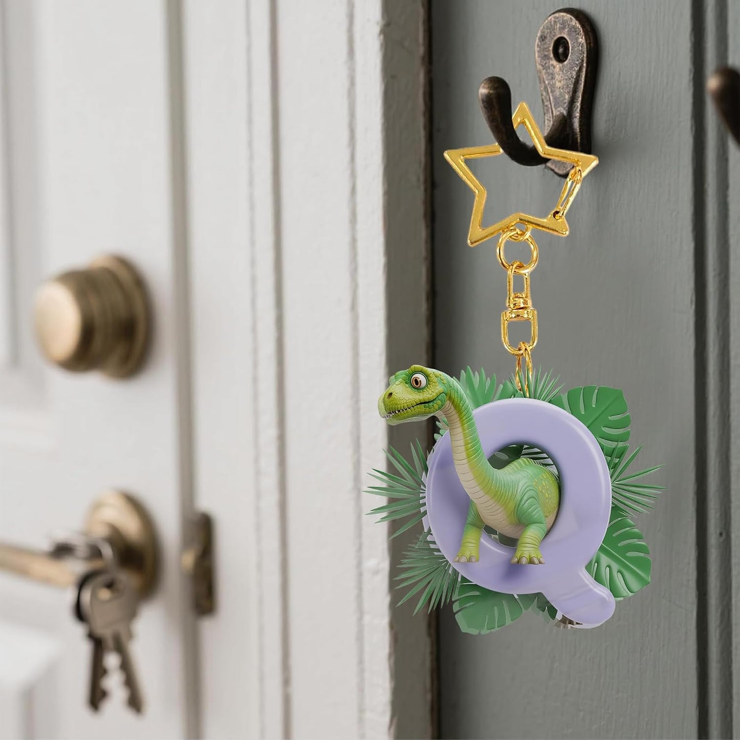 Cute Alphabet Initial Letter A-Z Keychain - Dinosaur Letter V Sparkle Pendant Key Ring for Car Keys. Bag. Purse. Backpack. Wallet. Luggage & Valentine's Day Gift Accessory for School A22 at Amazon Men's Clothing store